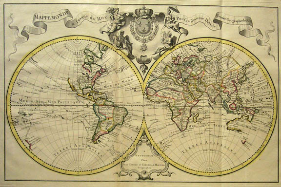 Delisle map of the world, 18th century