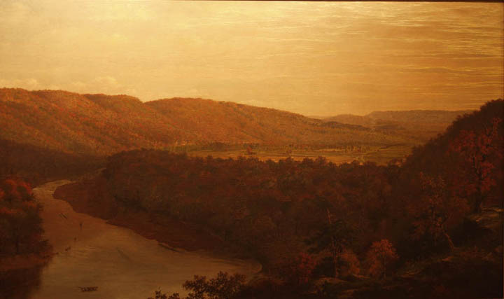 Joseph Rusling Meeker (1827 – 1887)  View of the Meramec River near Glencoe, ca.1872, oil on canvas