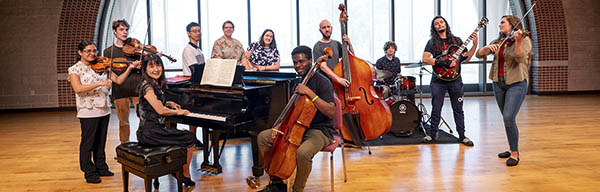 a group of music students