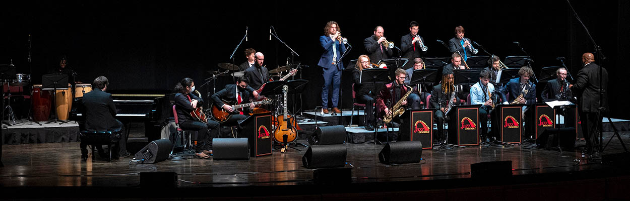 jazz band on stage performing