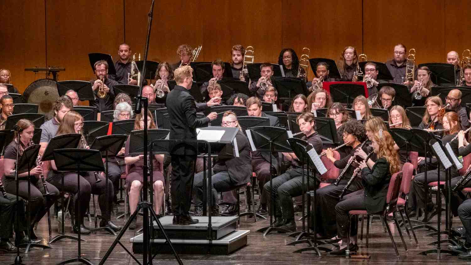 part of the orchestra performing