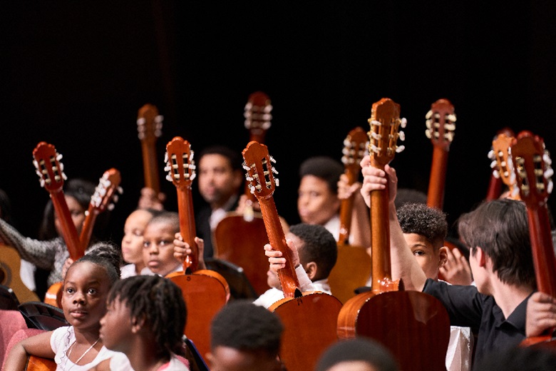 picture of guitars and kids