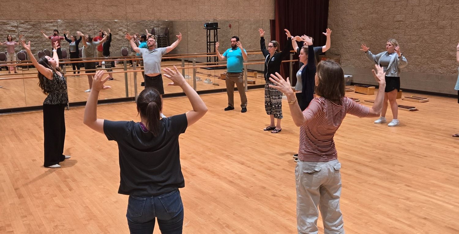 workshop participants with recorders