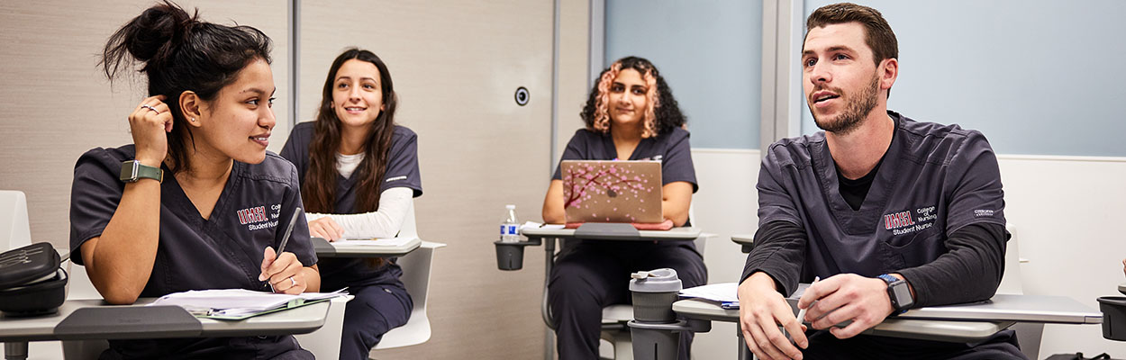 Nursing students in a classroom