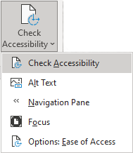 example of Check Accessibility tool in microsoft word
