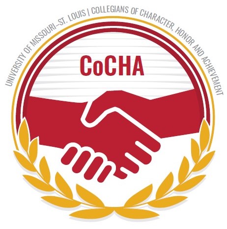 Logo for UMSL's Collegians of Character, Honor, and Achievement