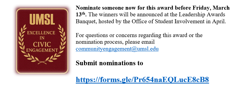 UMSL excellence in civic engagement image