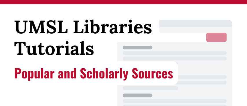 Popular and Scholarly Sources Video Tutorial