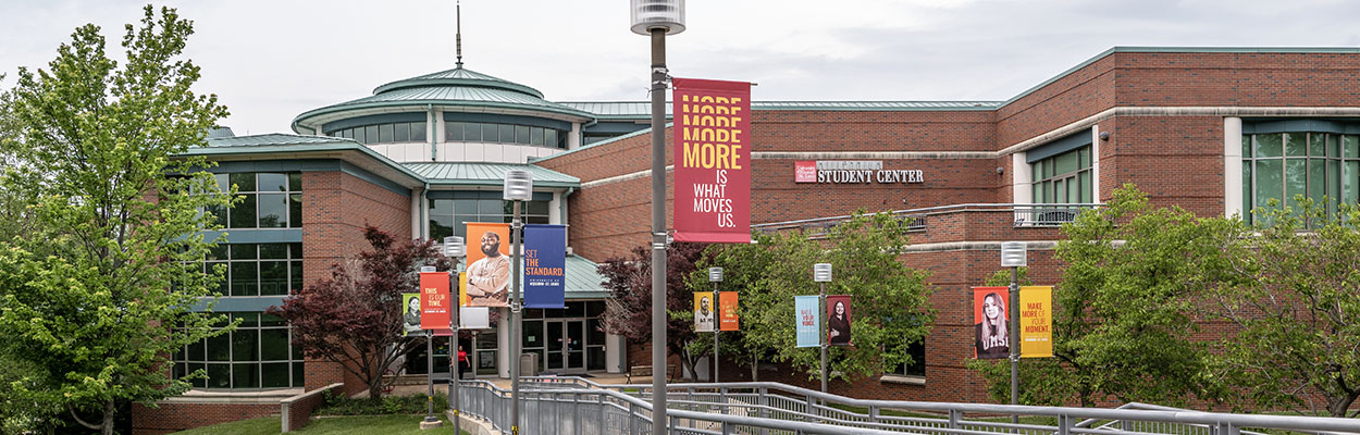 The MSC entrance with banners