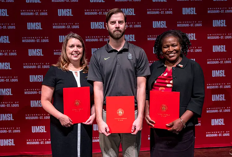 three staff award recipients