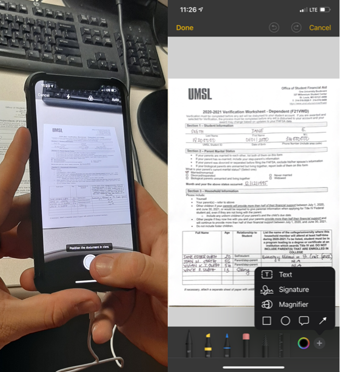 How to scan and sign forms using iPhone or Android phone | UMSL