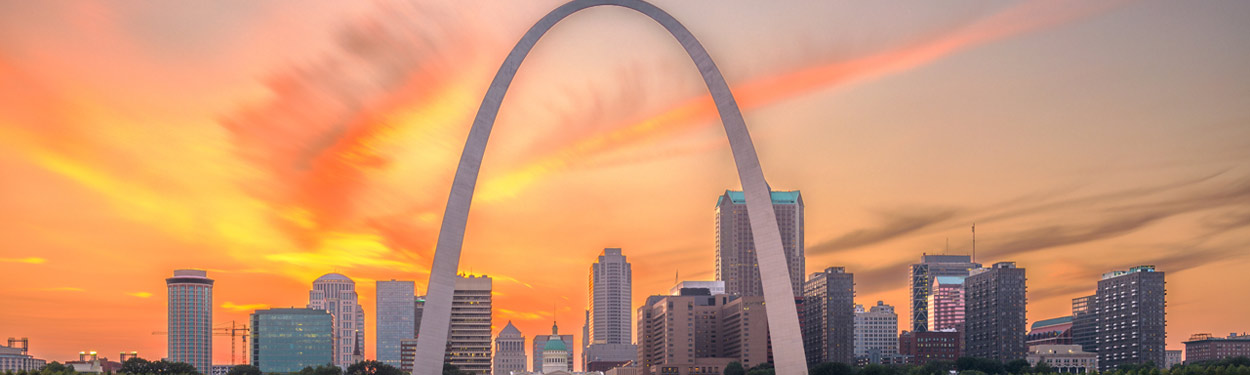 st. louis skyscape at sunset