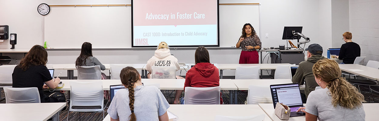 students in a child advocacy class