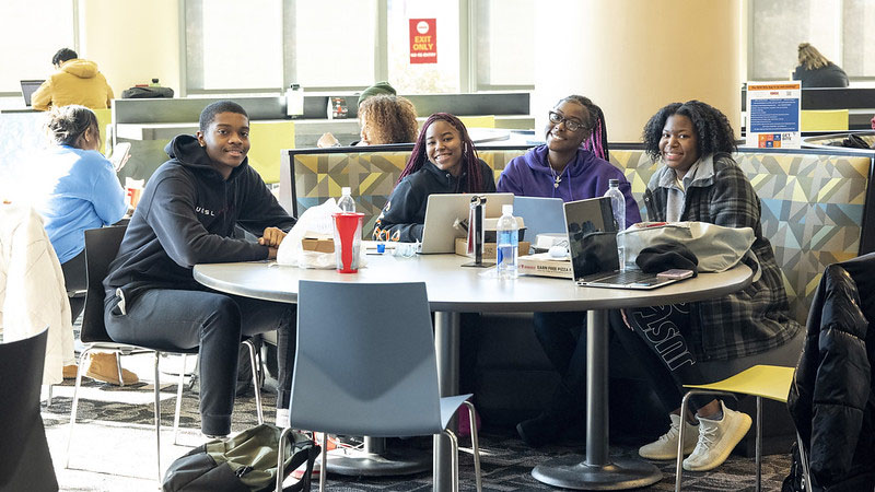students smiling together
