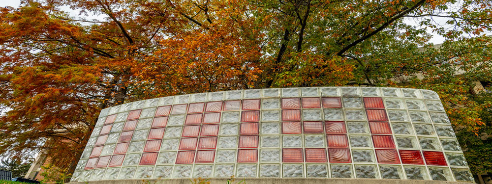 UMSL glass sign