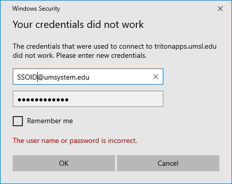 Windows Security dialog