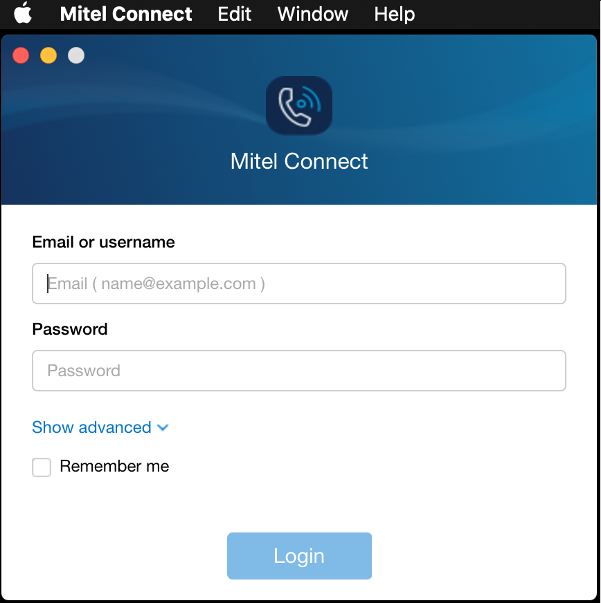 Connect login prompt