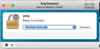 Cisco AnyConnect Secure Mobility Client interface with a VPN connection setup screen.