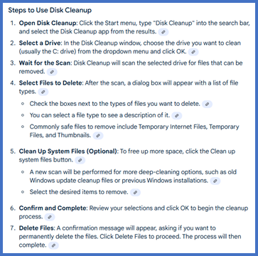  picture above is showing steps to take for Disk Cleanup