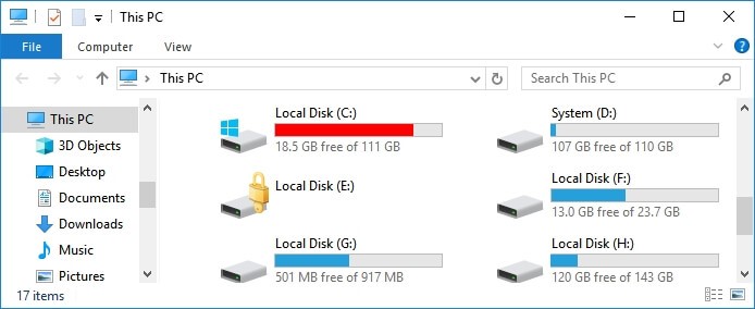 picture above is showing hard drive available space