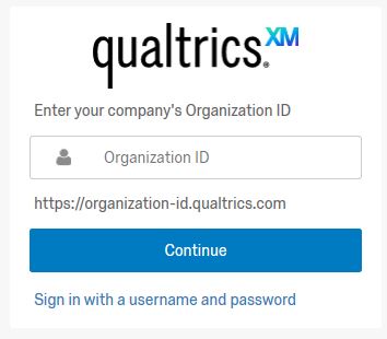 screen shot of Qualtrics support log-in screen