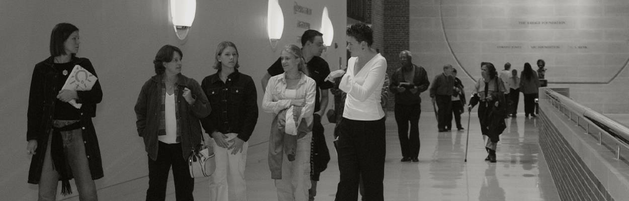 Patrons walking to the promenade lobby