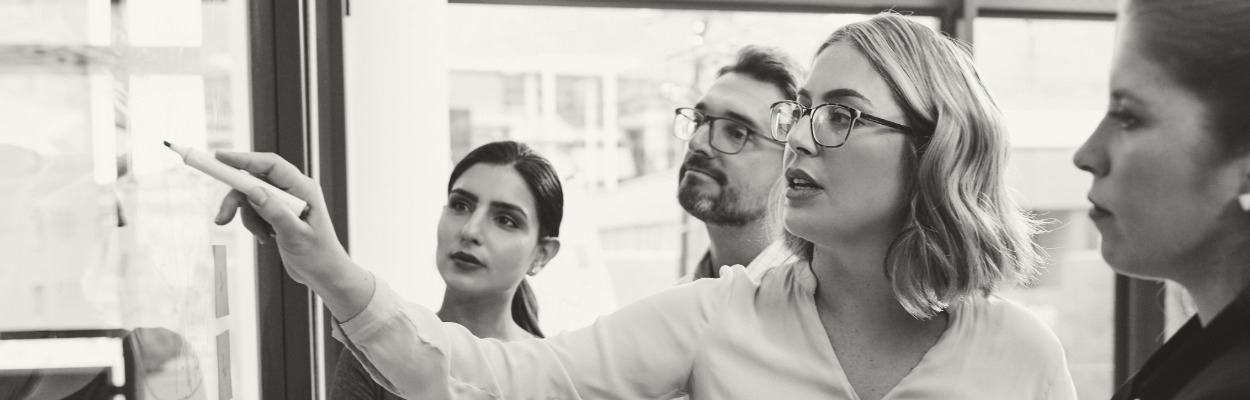 team working on solution to a problem