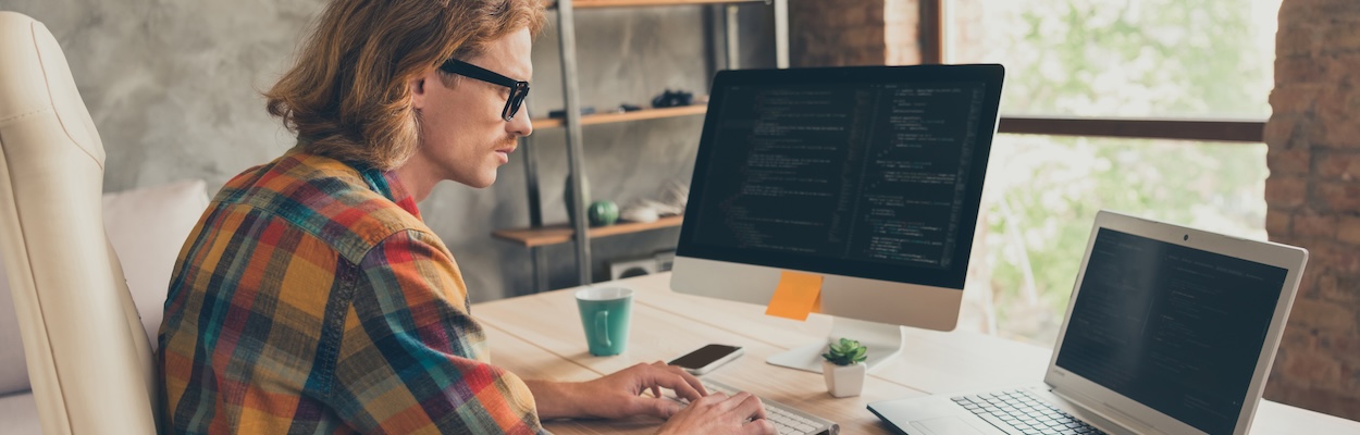 worker at a computer