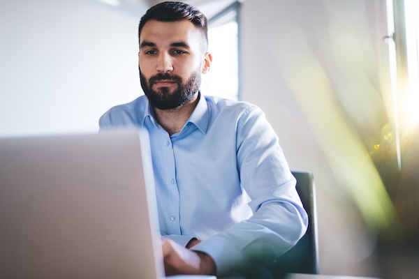 person working at computer