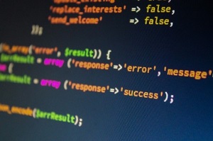 Picture of code on computer