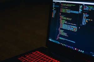 Picture of code on laptop screen