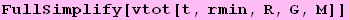 FullSimplify[vtot[t, rmin, R, G, M]]