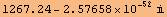 1267.24 - 2.57658*10^-52 