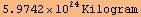 5.9742*10^24 Kilogram