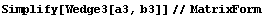 Simplify[Wedge3[a3, b3]]//MatrixForm