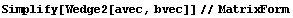 Simplify[Wedge2[avec, bvec]]//MatrixForm