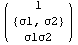 ( {{1}, {{σ1, σ2}}, {σ1σ2}} )