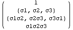( {{1}, {{σ1, σ2, σ3}}, {{σ1σ2, σ2σ3, σ3σ1}}, {σ1σ2σ3}} )