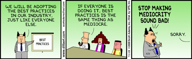 Dilbert humor on Best Practices