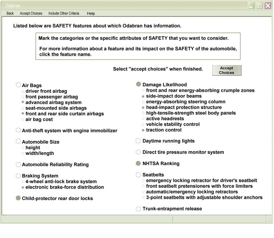 Finer Detailed Definition of Criteria