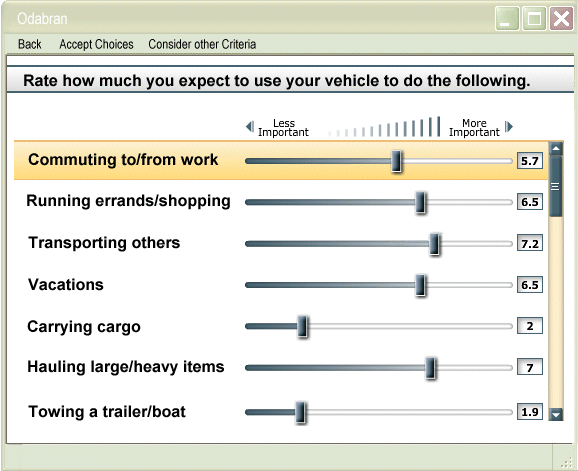 Specifying Criteria