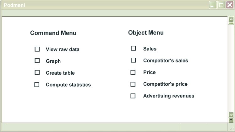Independent Command and Object Menus