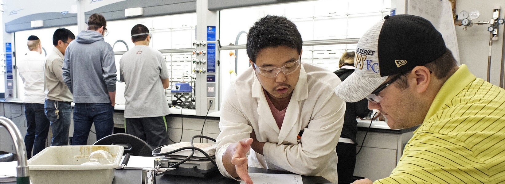 Students conducting research in a lab