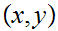 $\QTR{Large}{(x,y)}$