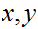 $\QTR{Large}{x,y}$