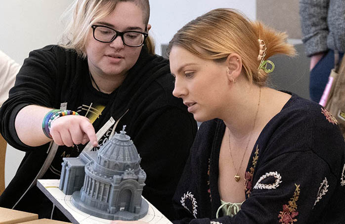 students on a museum tour